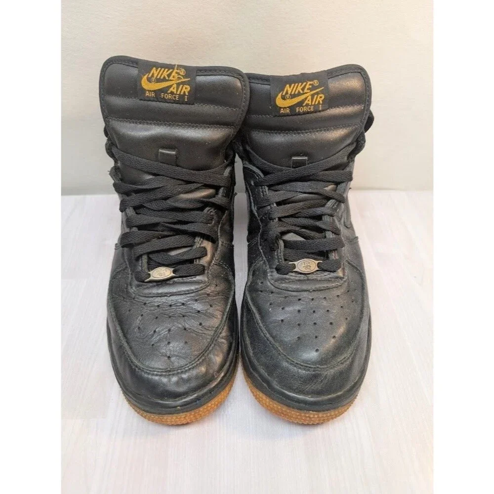 Nike Air Force 1 High Triple Black Sneakers Vintage 2000 Youth Size 7